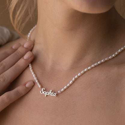 Signature Pearl Name Necklace