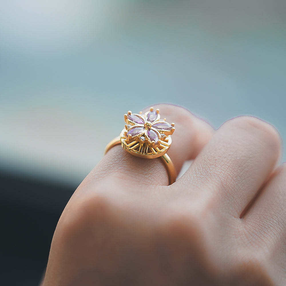 Gold Blossom Fidget Ring