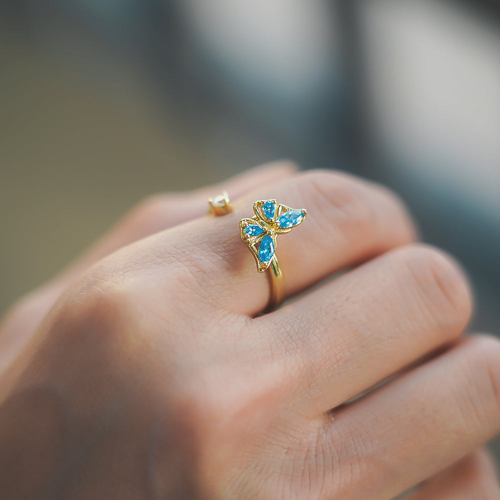 Blue Butterfly Fidget Ring