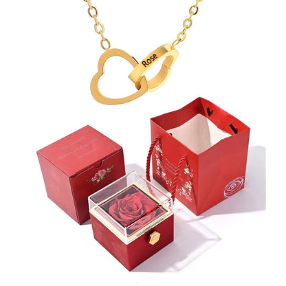 Eternal Rose Box - Engraved Necklace & Real Rose