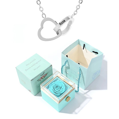 Eternal Rose Box - Engraved Necklace & Real Rose