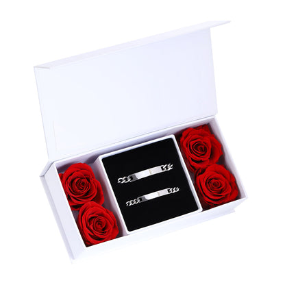 Engraved Bracelet Set - W/ Eternal Rose Box