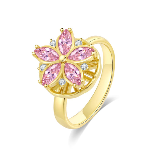 Gold Blossom Fidget Ring