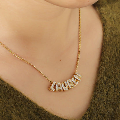 Bubble Name Diamond Necklace