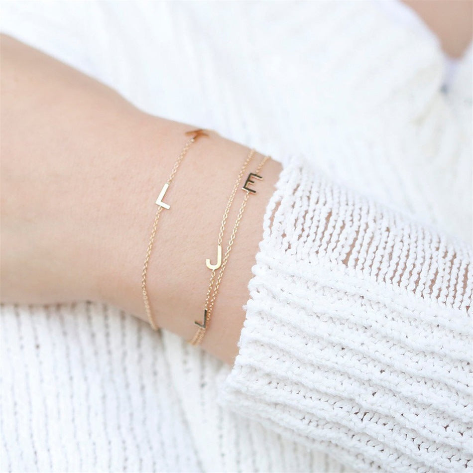 Custom Letter Minimalist Bracelet