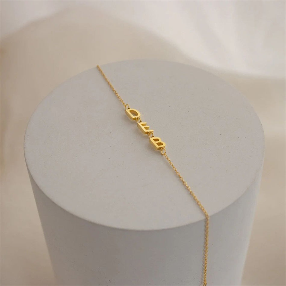 Custom Letter Minimalist Bracelet