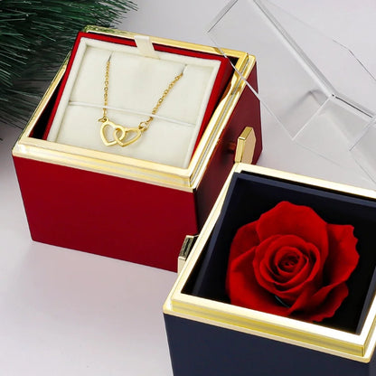 Eternal Rose Box - Engraved Necklace & Real Rose