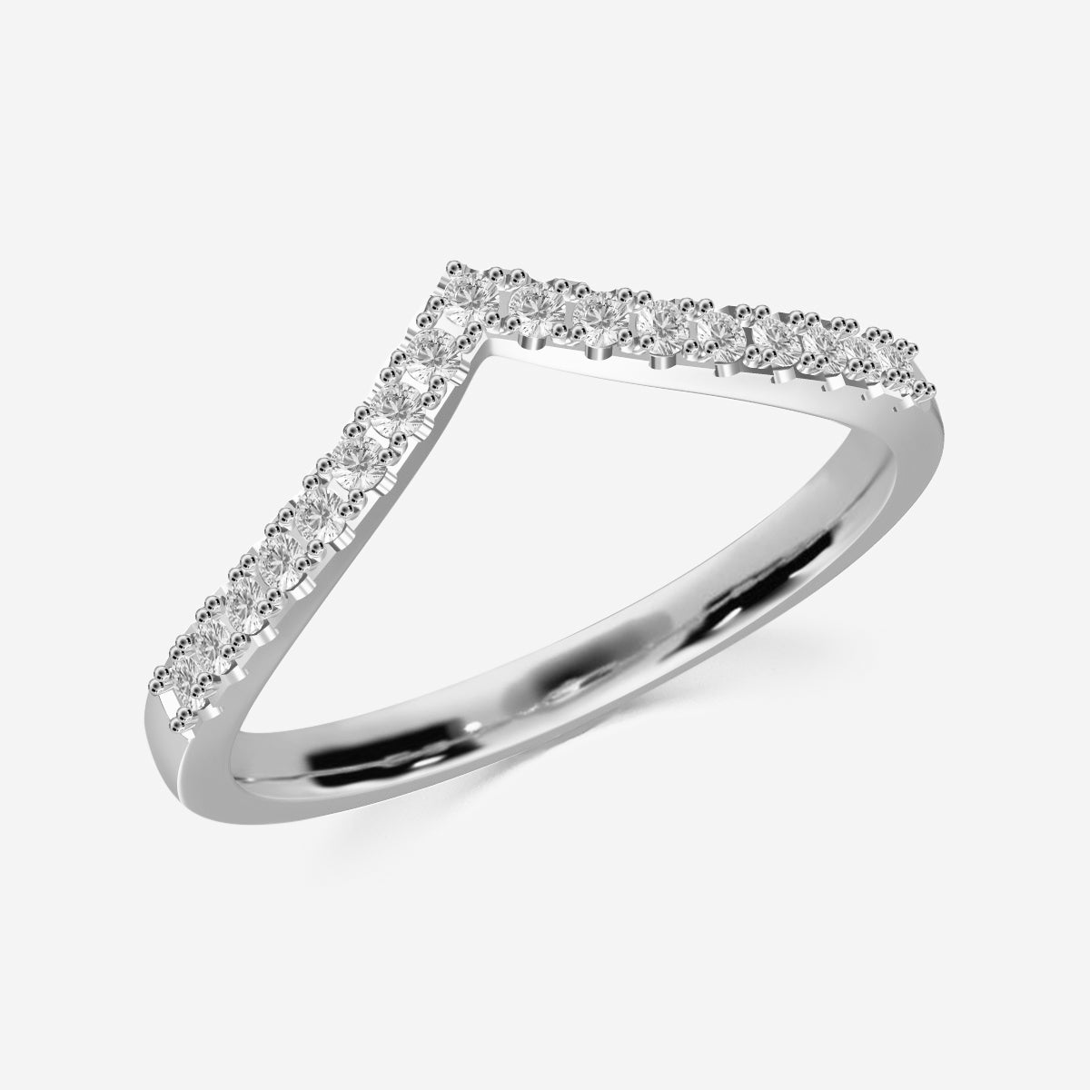 Curved V-Shape Ring