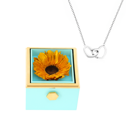 Eternal Sunflower Box - W/ Engraved Necklace