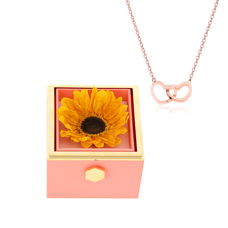 Eternal Sunflower Box - W/ Engraved Necklace